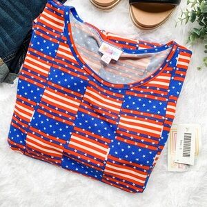 LulaRoe | NWT Size Small American Flag Irma Top